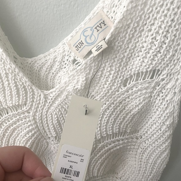 NWT White Sweater Tank - Picture 3 of 4